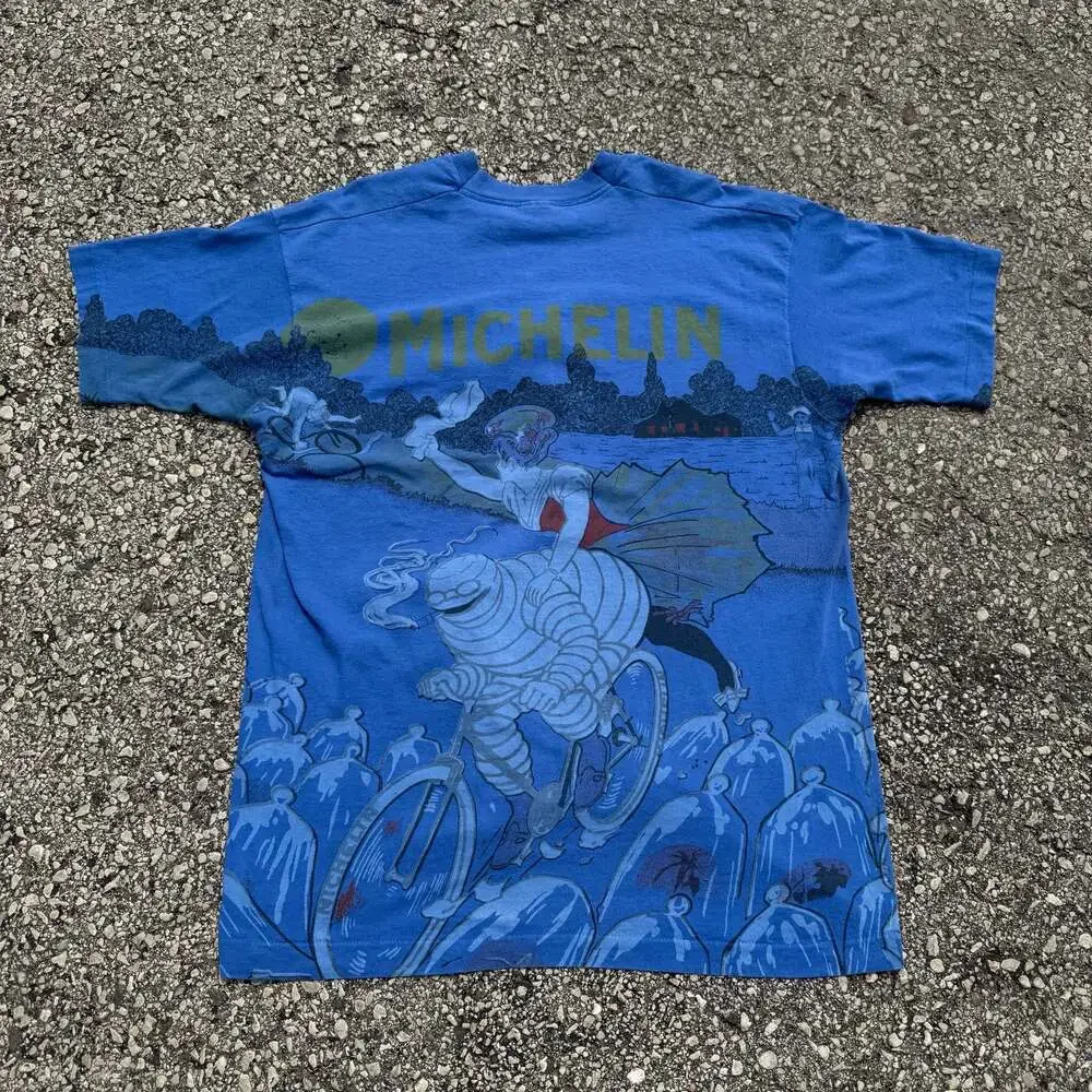 Vintage 90s Michelin Man All Over Print Graphic T-Shirt